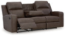 Lavenhorne - Rec Sofa W/Drop Down Table - Granite by Unique Piece Furniture