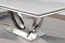 Kerwin Rectangular 71-inch Stone Top Dining Table White