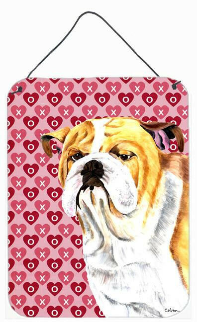 Bulldog English Hearts Love and Valentine's Day Wall or Door Hanging Prints