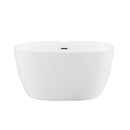 Freestanding Oval Bathtub With Overflow And Pop Up Drain, Double Walled Design - Gloss White by HouseOfZazla