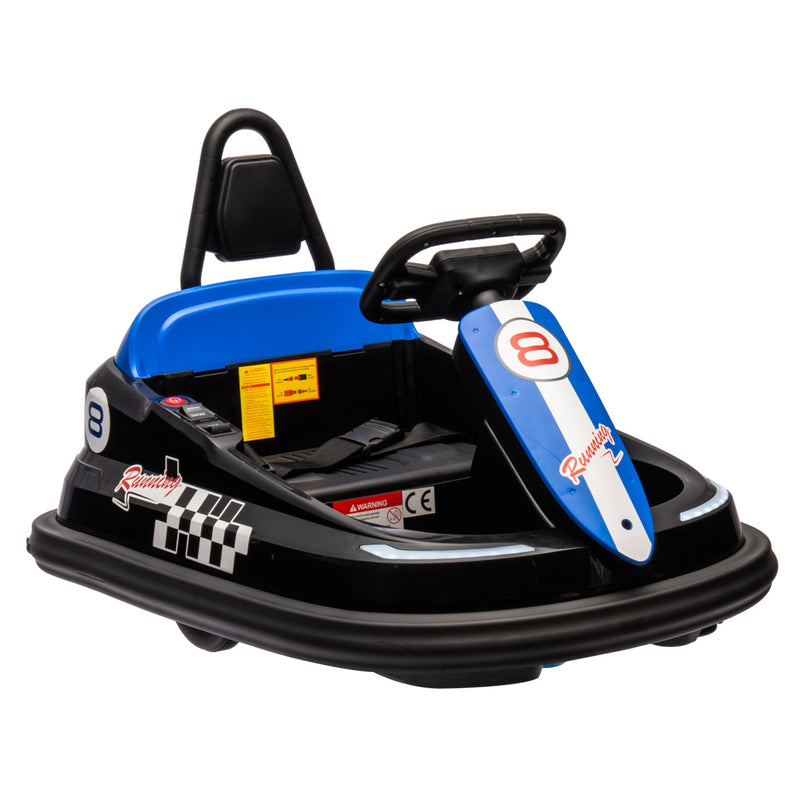 6V Kids Ride on Electric Go Kart Bumper Car W/Parents Remote Control,Three Speed Adjustable,LED Lights,Horn,Bluetooth,Player&360Spin,Vehicle body with Anti-collision padding for 18m+.