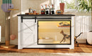 46" Farmhouse Cat Litter Box Enclosure with Sliding Barn Door