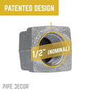 1/2 in. Black Square Cap by PIPE DECOR