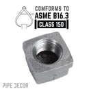 1/2 in. Black Square Cap by PIPE DECOR