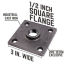 1/2 in. x 4 in. Square Double Flange Shelf Bracket Kit, 4 Pack