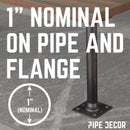 1 in. x 30 in. Square Flange Pipe Table Legs - 4 Pack