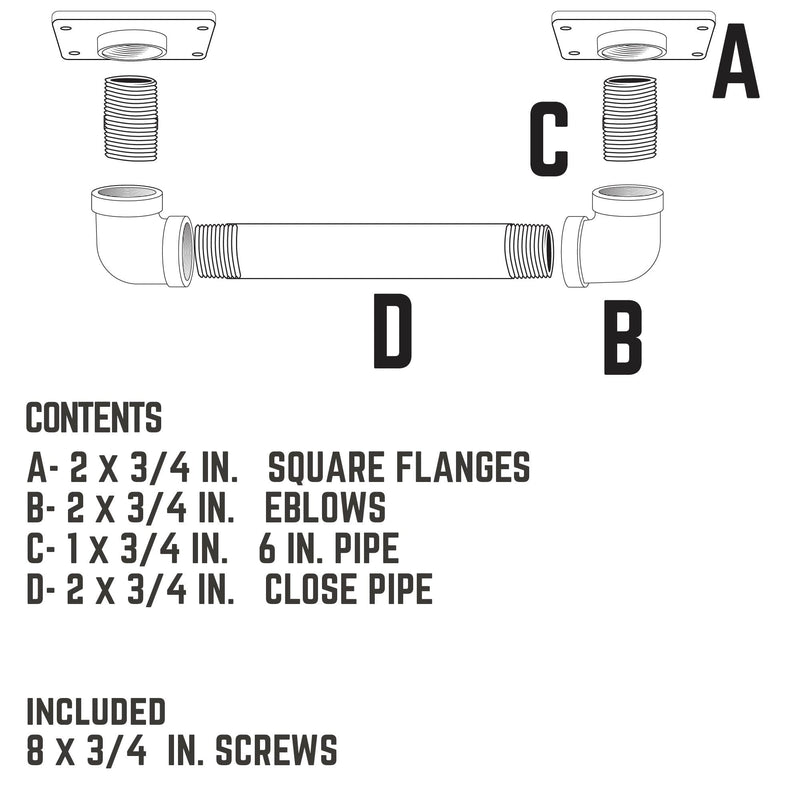 3/4 in. Square Barn Door Handle - 11 in. L