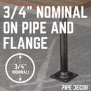 3/4 in. x 18 in. Square Flange Pipe Table Legs - 4 Pack