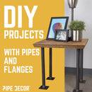 3/4 in. x 18 in. Square Flange Pipe Table Legs - 4 Pack