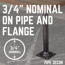 3/4 in. x 24 in. Square Flange Pipe Table Legs - 4 Pack