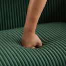 50.78'W Modern Loveseat Couch Sofa, Corduroy Fabric Upholstered 2-Seat Sofa with Wooden Walnut Legs for Small Space Office Studio Apartment Bedroom, Green