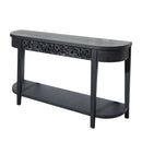 Carved Console Table With Storage Shelf For Living Room - Black by HouseOfZazla