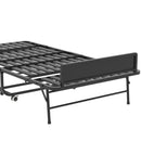 Twin Folding Bed With Adjustable Headboard & Memory Foam Mattress, Portable Coton Wheels For Tall People, Space-Saving Guest Bed - Black by HouseOfZazla