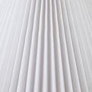 Textured Ceramic Table Lamp with Fluted Fabric Shade - White