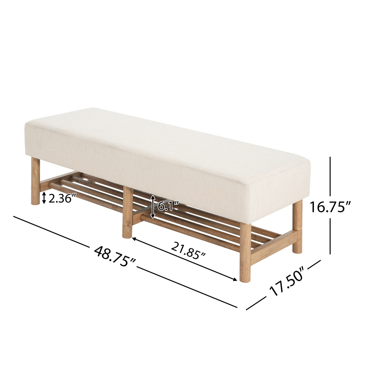 Rectangular Upholstered Storage Bench, photo 3 of 10