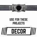 1/2 in. Black Square Cap by PIPE DECOR