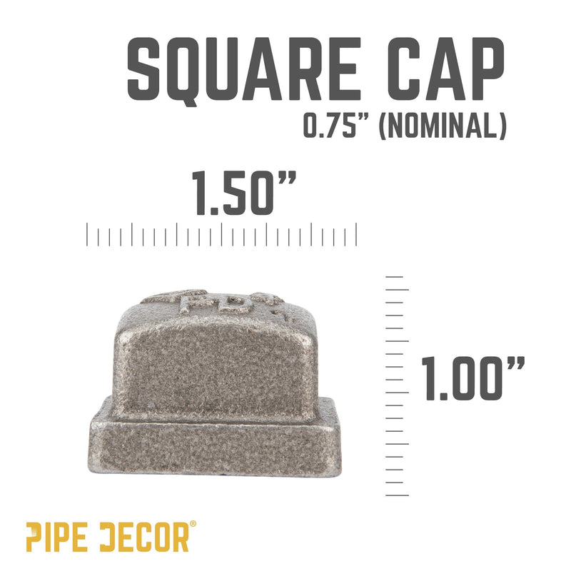 3/4 in. Black Square Cap