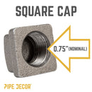 3/4 in. Black Square Cap