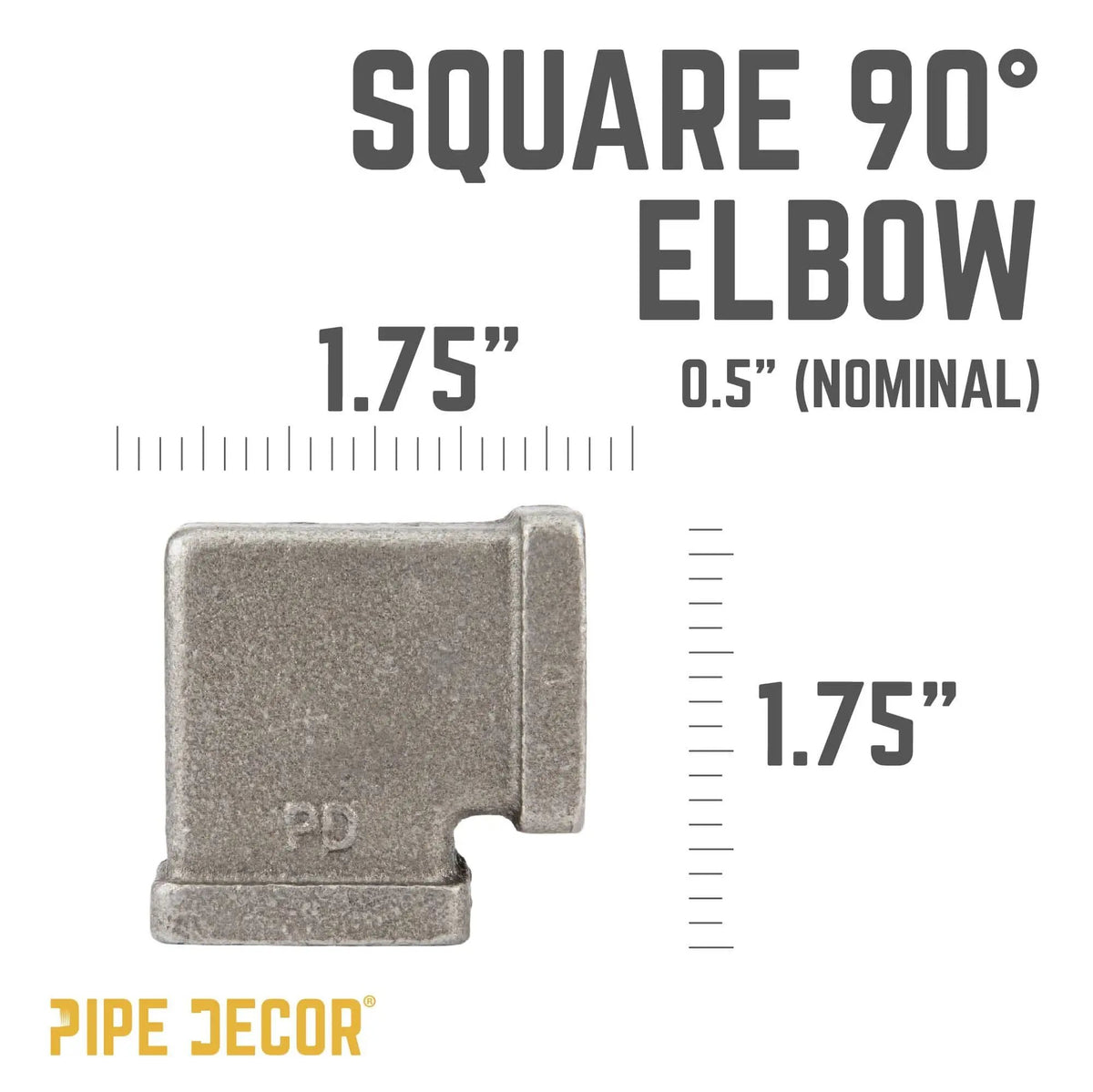 1/2 in. Black Square 90 Degree Elbow, photo 2 of 10
