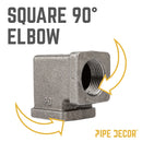 1/2 in. Black Square 90 Degree Elbow