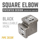 1/2 in. Black Square 90 Degree Elbow by PIPE DECOR