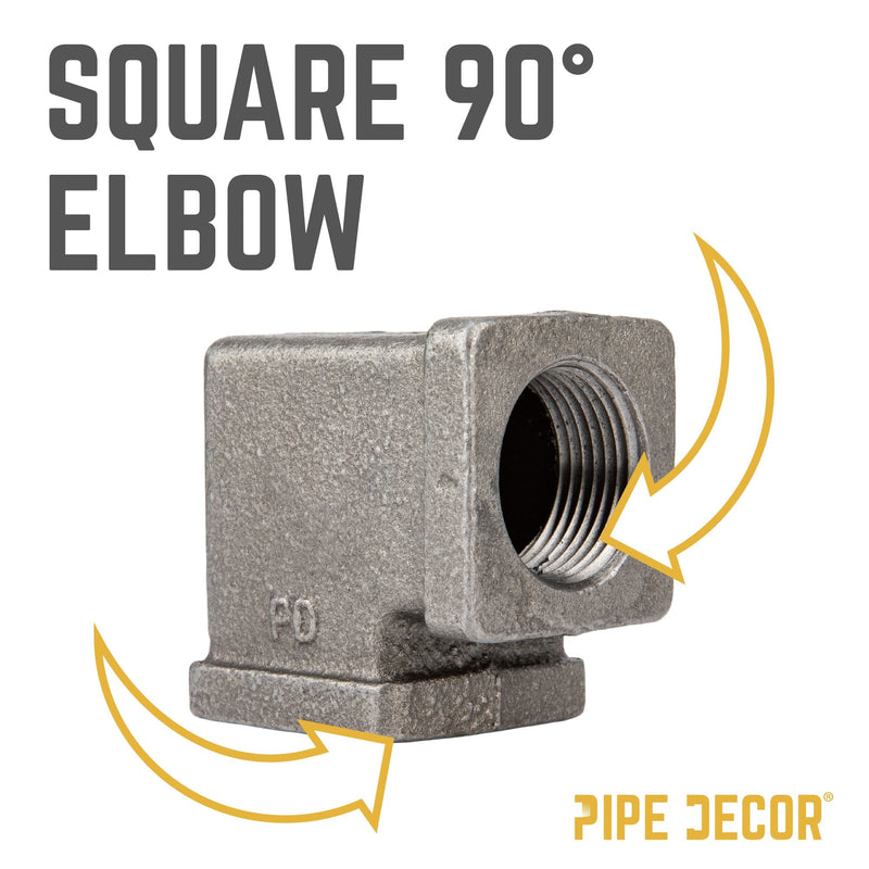 3/4 in. Black Square 90 Degree Elbow