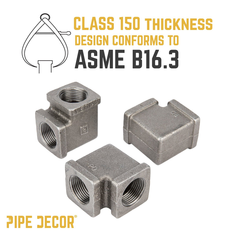 3/4 in. Black Square 90 Degree Elbow