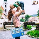 5PCS Baby Nappy Diaper Bags Set Mummy Diaper Shoulder Bags w/ Nappy Changing Pad Insulated Pockets Travel Tote Bags For Mom Dad