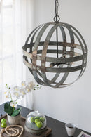 4 - Light Galvanized Chandelier, Hanging Light Fixture with Adjustable Chain for Kitchen Dining Room Foyer Entryway, Bulb Not Included