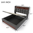 Upholstered Platform Bed With A Hydraulic Storage System, LED And USB Charging (Without Mattress) by Unique Piece Furniture