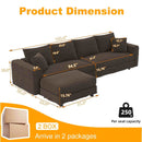 Deep Seat Convertible Sofa With Soft Pillows And Ottomans by HouseOfZazla