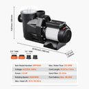 2 HP Above Ground Swimming Pool Pump Single Speed 122 GPM 3450 RPM 220V by HouseOfZazla