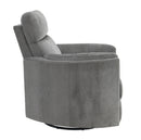 Sagen Charcoal Chenille Glider Recliner with Swivel