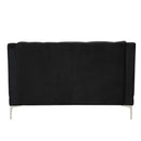 55.5" Modern Sofa Dutch Plush Upholstered Sofa with Metal Legs, Button Tufted Back Black