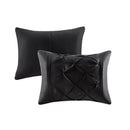 7 Piece Tufted Comforter Set Black King