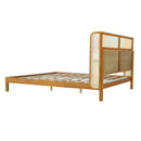 Premium Rubber Wood Platform Bed Frame with Headboard by HouseOfZazla