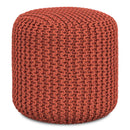 Wynne - Round Knitted Outdoor / Indoor Pouf - Orange