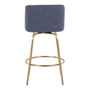 Toriano - Contemporary, Fixed Height Counter Stool With Swivel With Round Footrest (Set of 2) by HouseOfZazla