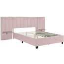 Upholstered Platform Bed With Big Headboard by Unique Piece Furniture