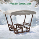 Outdoor Waterproof Solid Wood Picnic Table and Bench Set with Removable Canopy by HouseOfZazla