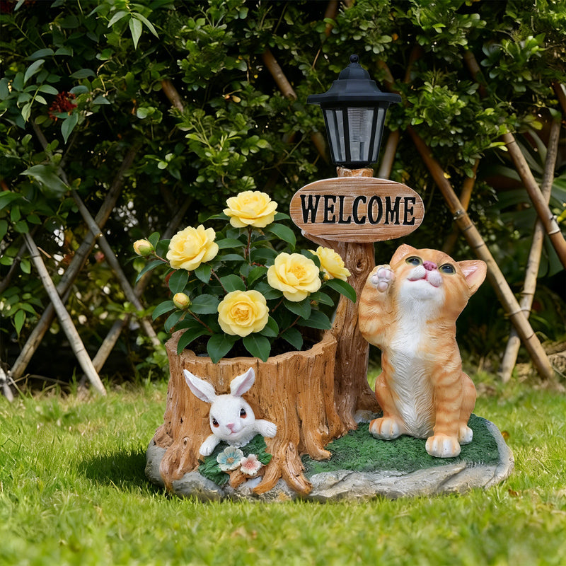 Cute Cat Planter Statue Garden Decor, photo 8 of 10