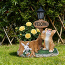 Cute Cat Planter Statue Garden Decor