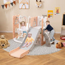 7-in-1 Toddler Swing and Slide Set L-shaped with Ladder and Basketball Hoop by LJGDeals