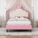 Lovely Crown Fantasy Princess Bed With Tufted Headboard by Unique Piece Furniture