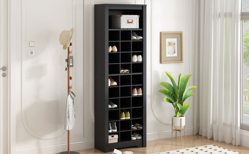 Walker Edison | Contemporary Design 30 Shoe Cubby Storage Cabinet