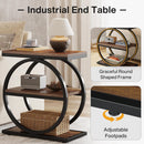 Slim End Tables With 3 Shelves, Compact (Set of 2) - Brown by HouseOfZazla
