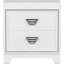 3-Pieces Bedroom Sets Queen Size Upholstered Bed with LED Lights, Nightstands and Dresser with Metal Handles and Sparkling Shiny Decoration, White