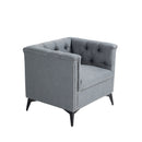 Accent Chair Living Room Chairs Single Sofa Chair,Arm Chairs with Linen Fabric, Mid Century Accent Arm Chairs Comfy Reading Lounge Club Armchair for Bedroom Office Study