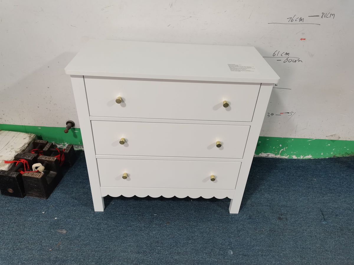 White 3 Drawer Dresser for Bedroom, photo 5 of 10
