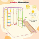 Metal Indoor Jungle Gym 8-in-1 Climbing Playset with Monkey Bars-Multicolor by LJGDeals
